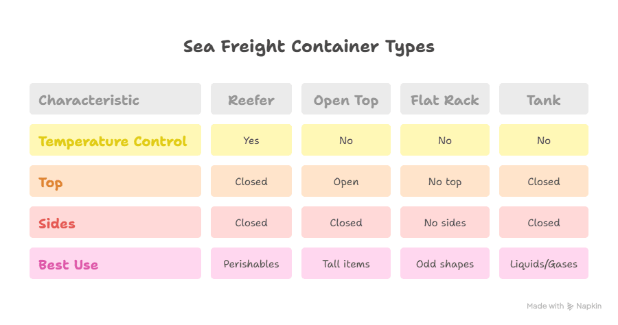 Types of Sea Freight Shipping Containers