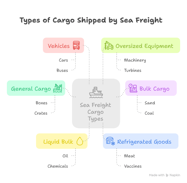 types of ocean freight shipping based on types of cargo
